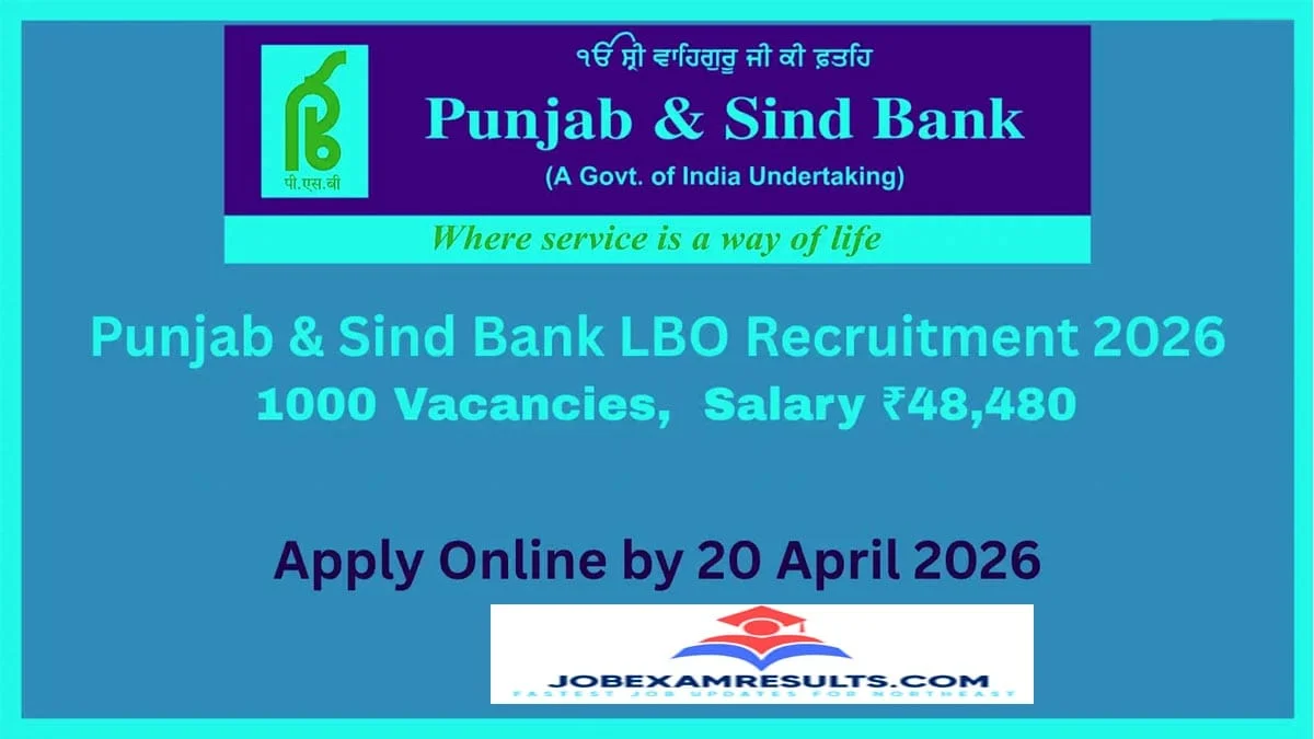 Punjab and Sind Bank Recruitment 2026: 1000 LBO Jobs & Vacancy